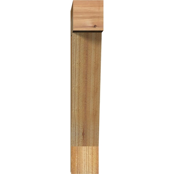 Traditional Block Rough Sawn Bracket, Western Red Cedar, 4W X 16D X 24H